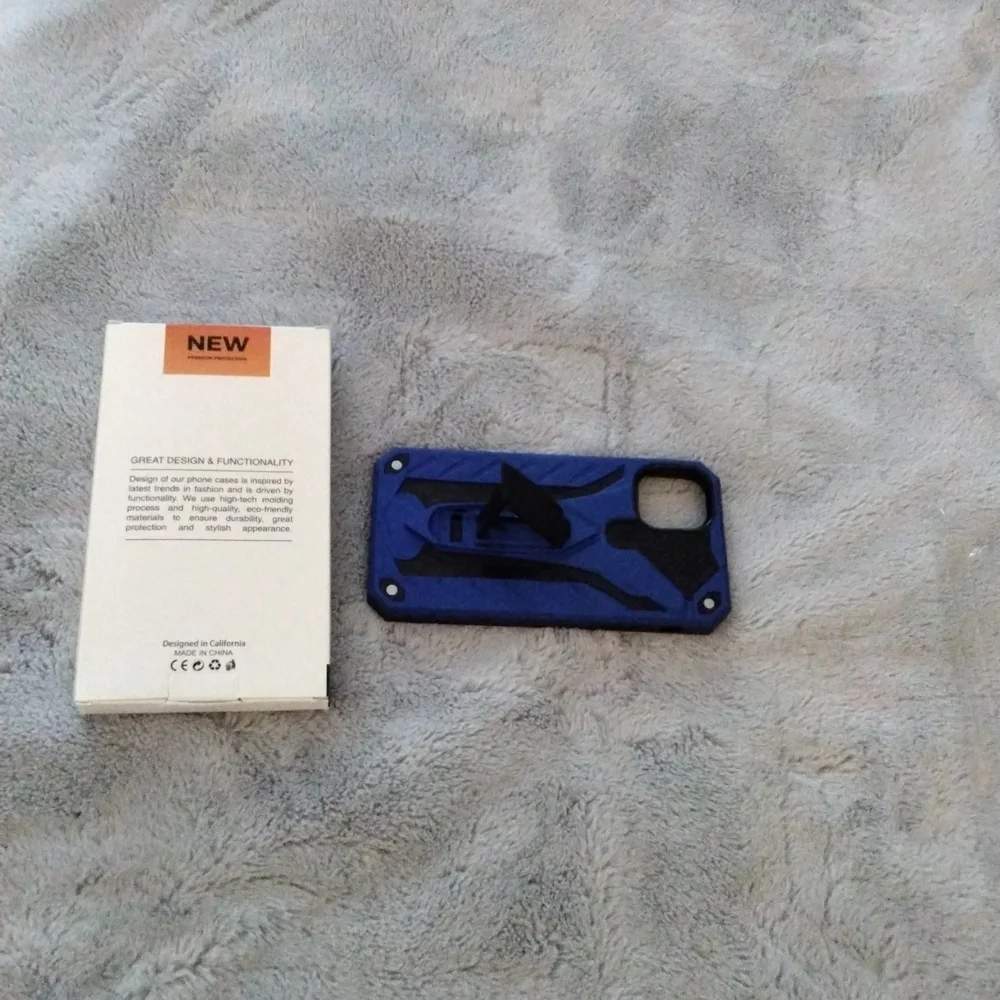 NWT I phone 11 case. Blue and black with kick stand